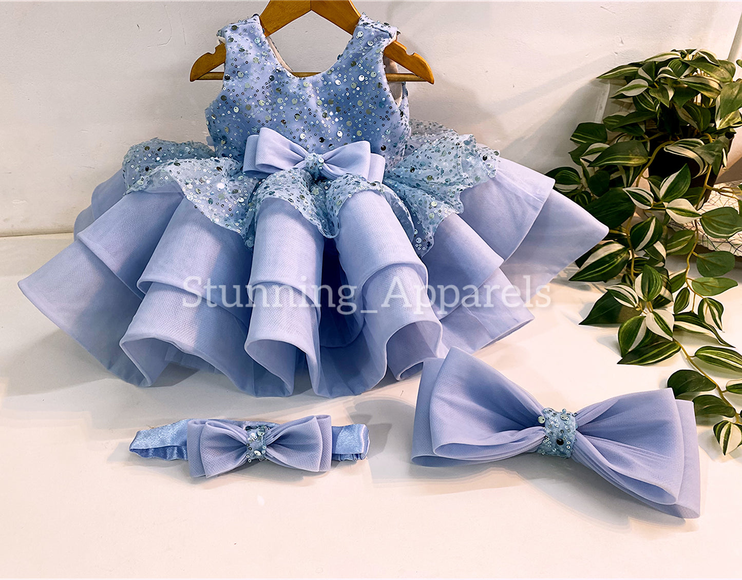 Premium pretty party wear patel blue dress