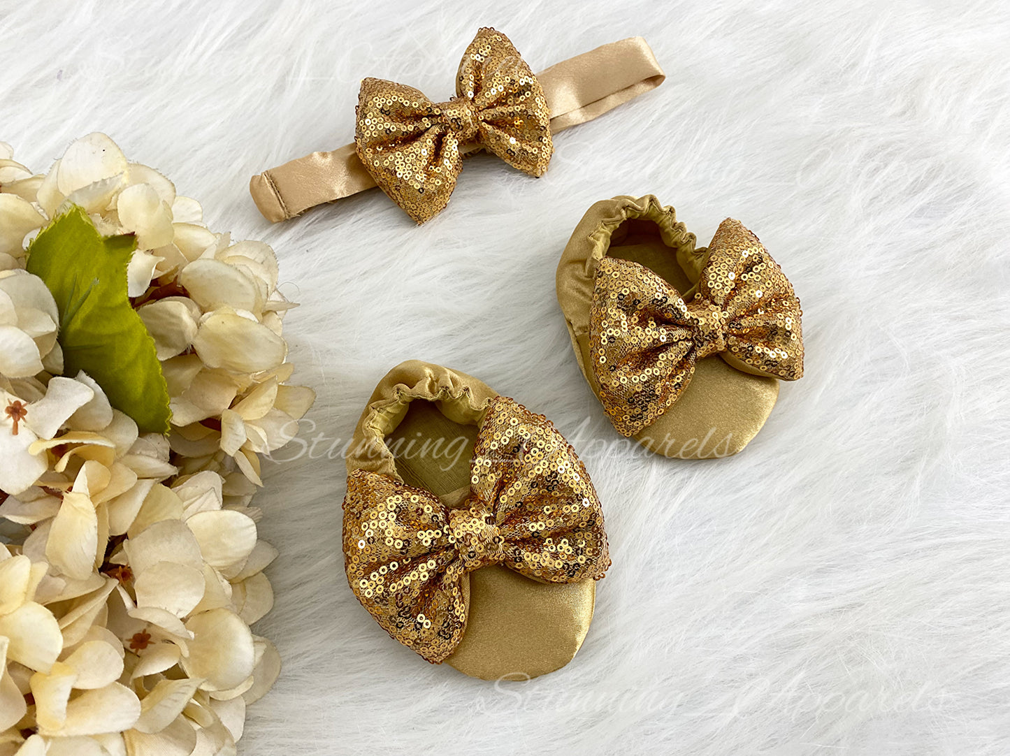 Golden Sequins Bow Party Wear Golden Umbrella Dress