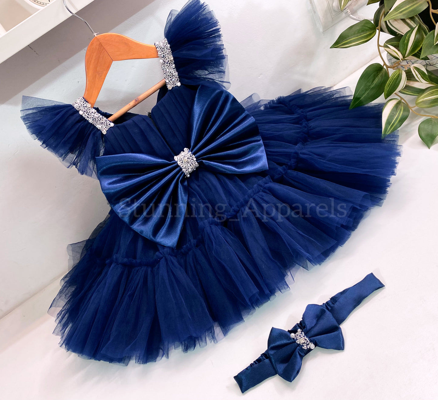 Designer Sweetheart Neckline Hand Work Teal Blue Frock