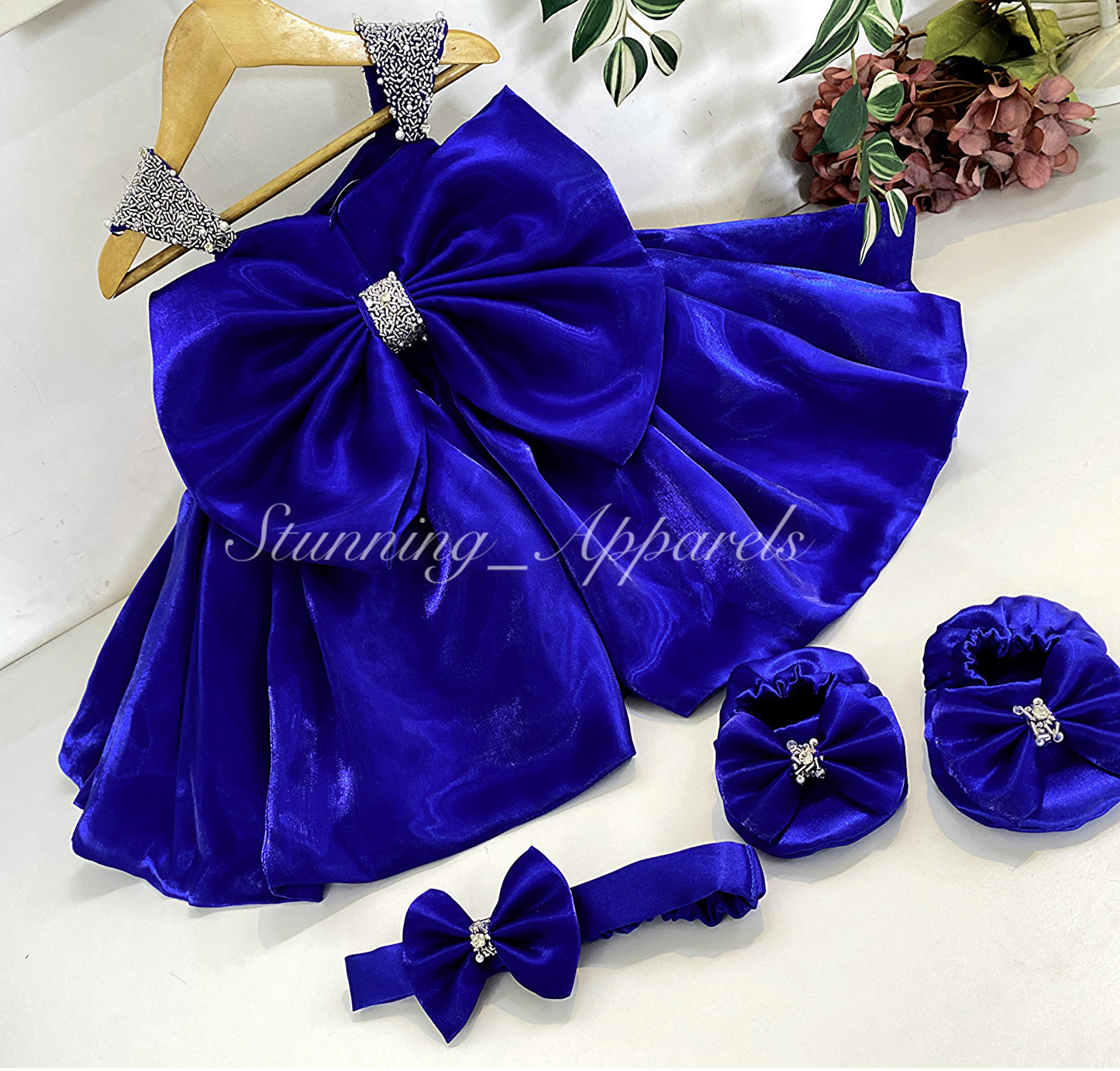 Designer Premium Hand Work Royal Blue Dress