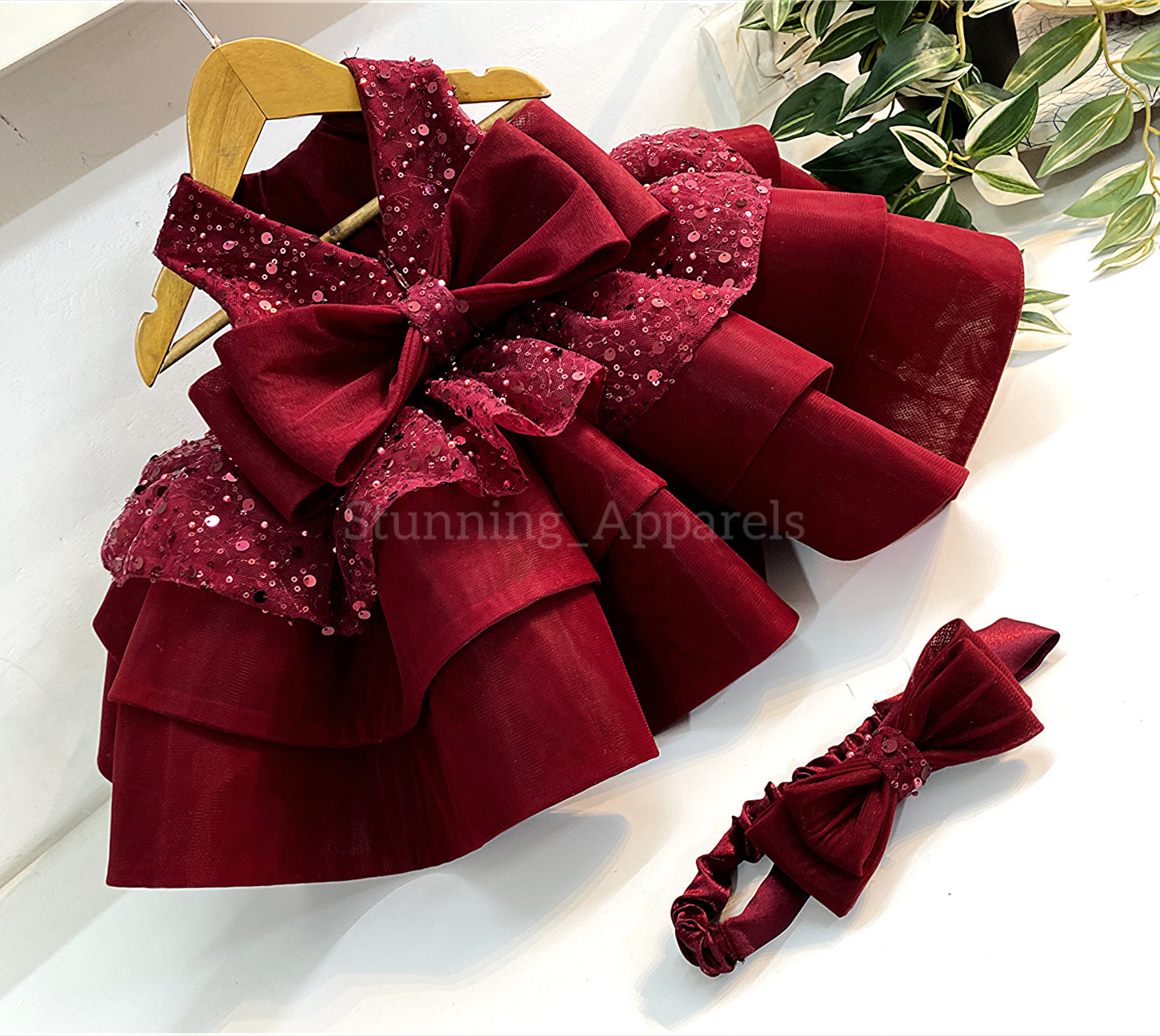 Premium pretty party wear maroon dress