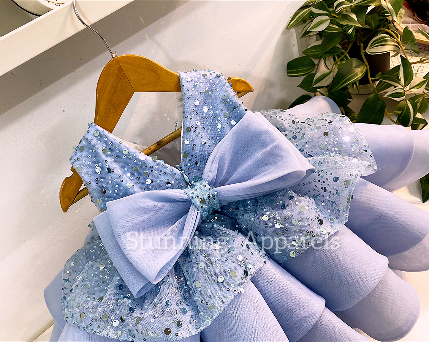 Premium pretty party wear patel blue dress