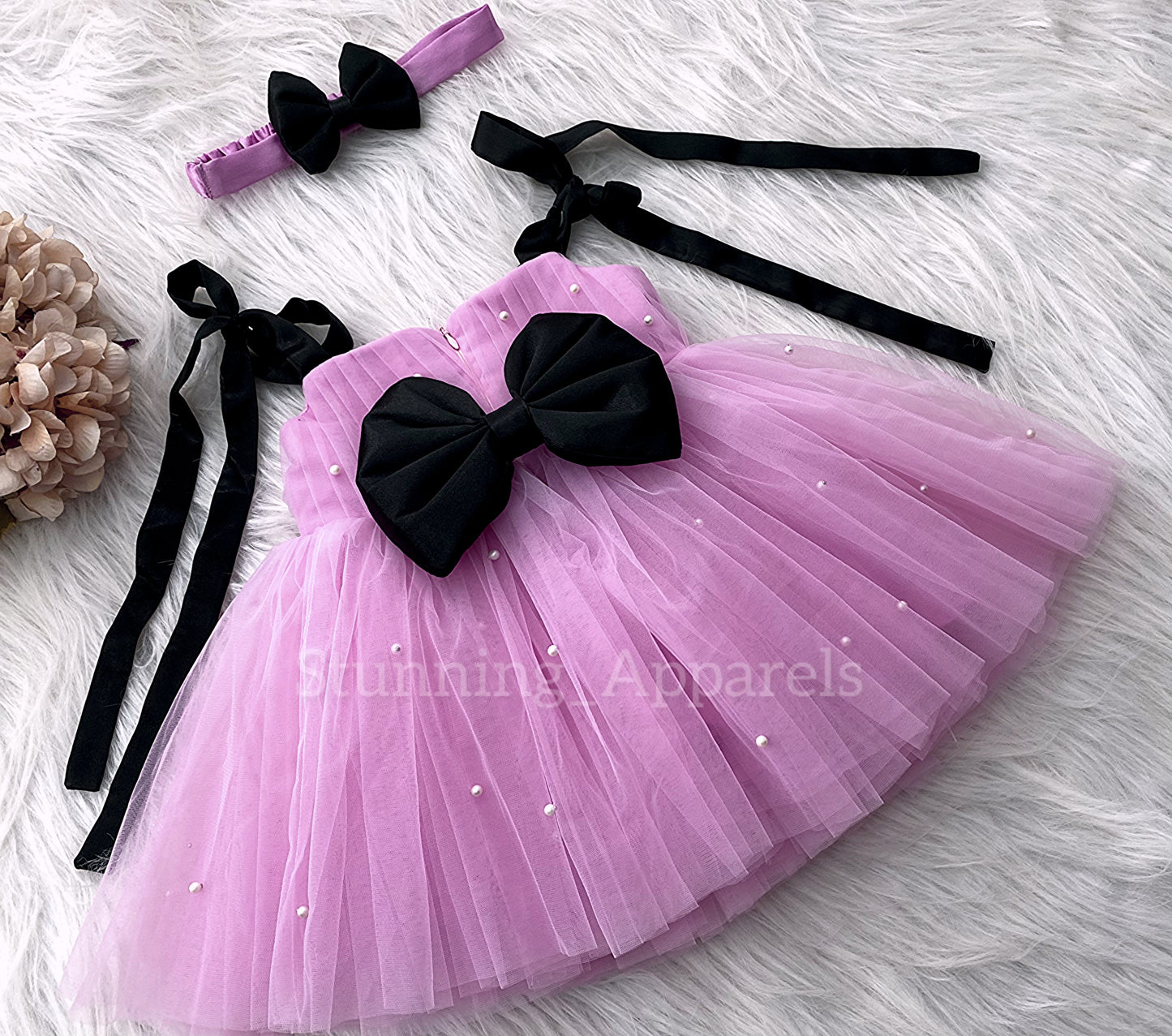 Strapped Knotted Light Lavender Party Wear Dress