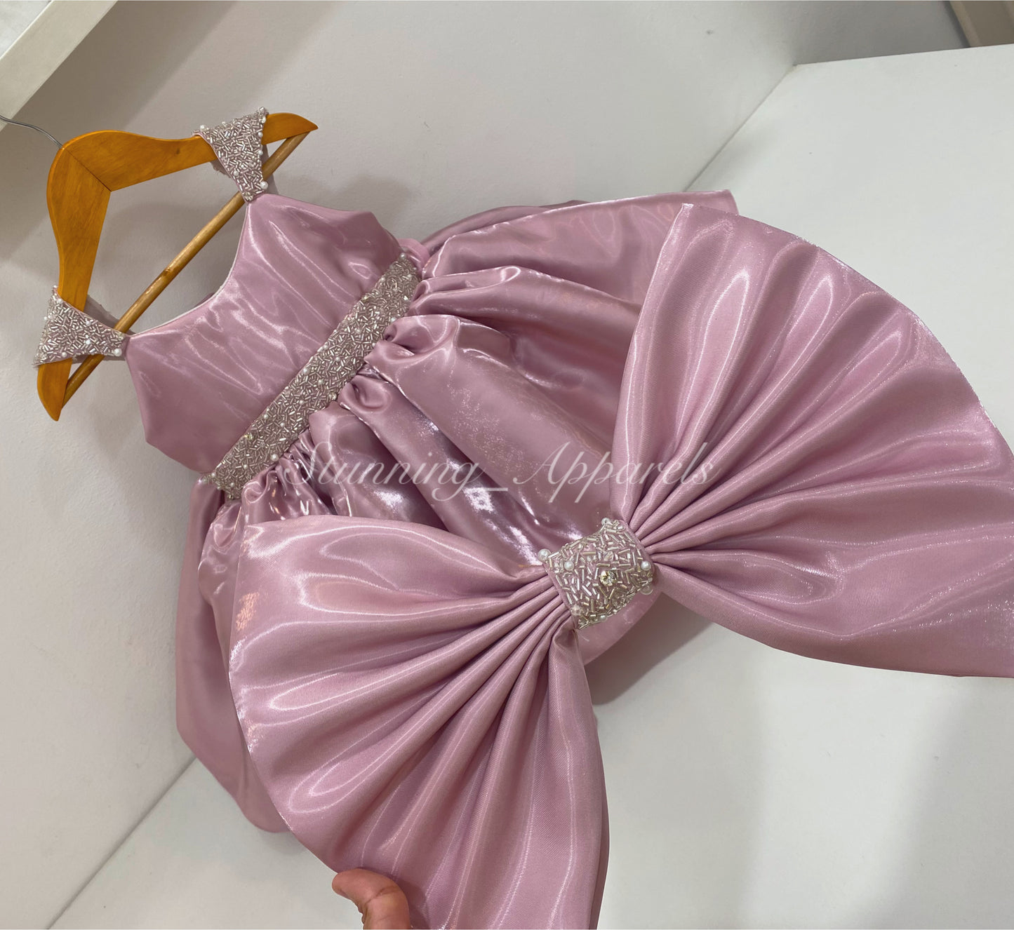 Designer Premium Hand Work Dark Peach Dress