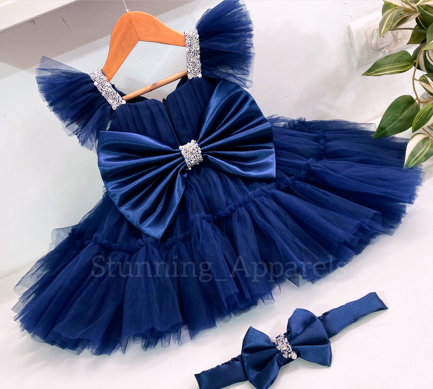 Designer Sweetheart Neckline Hand Work Teal Blue Frock