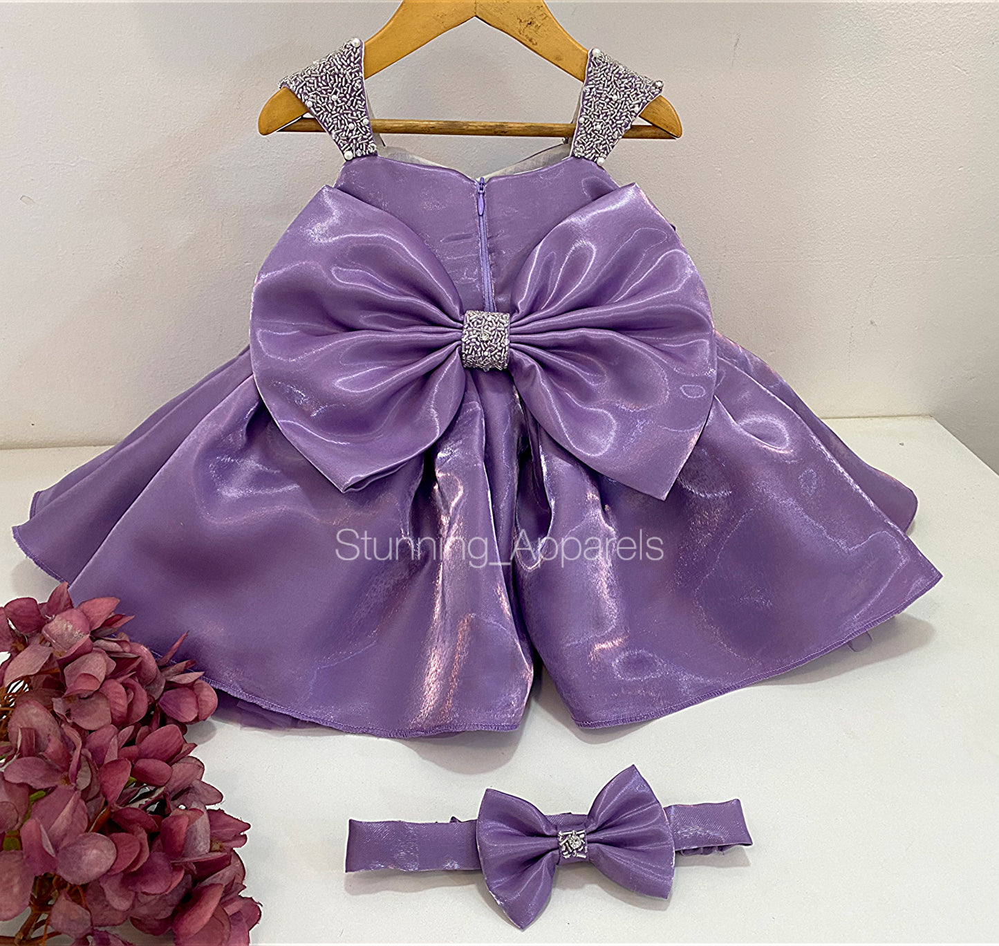 Designer Premium Hand Work Lavender Dress