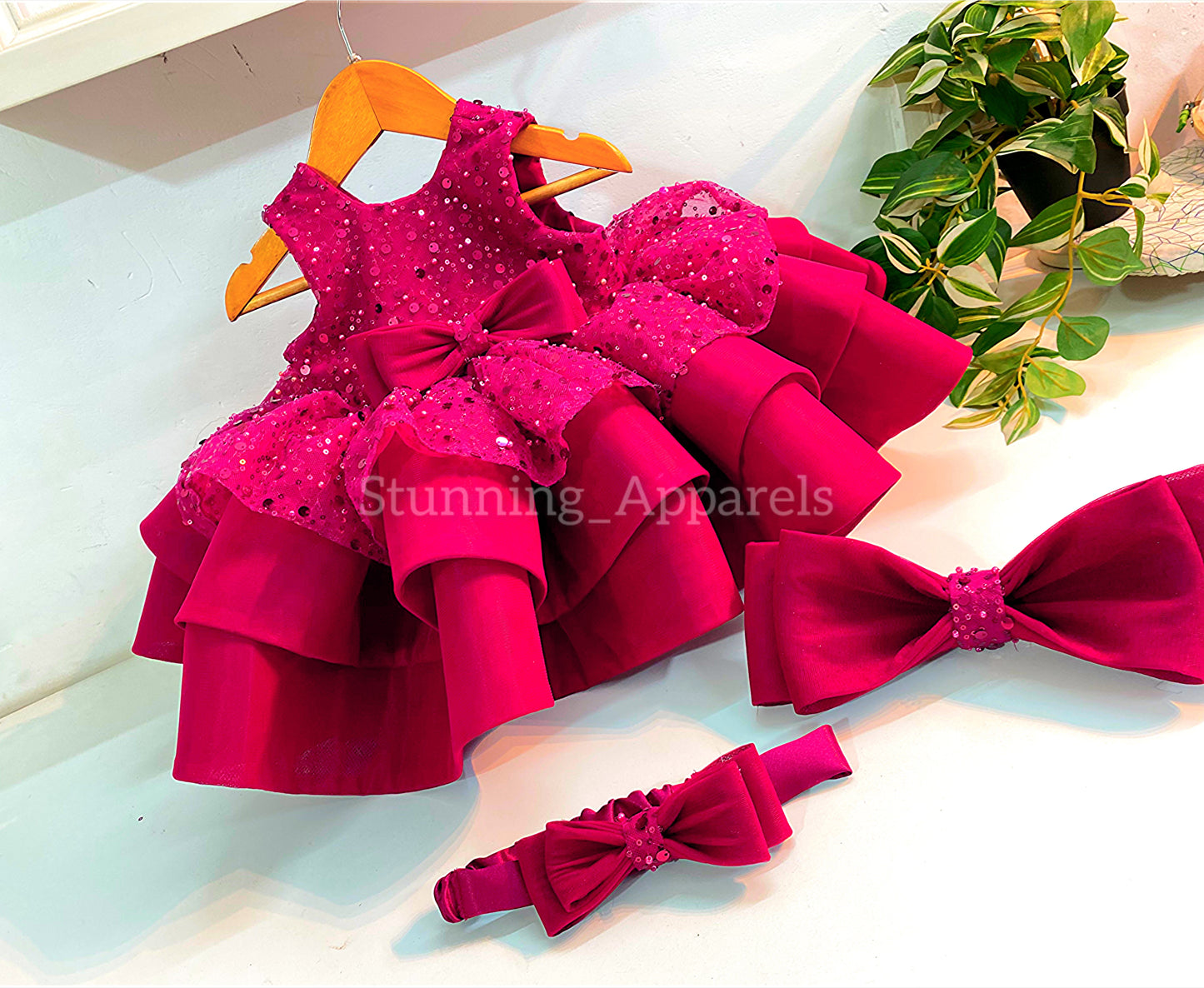 Premium pretty party wear magenta dress