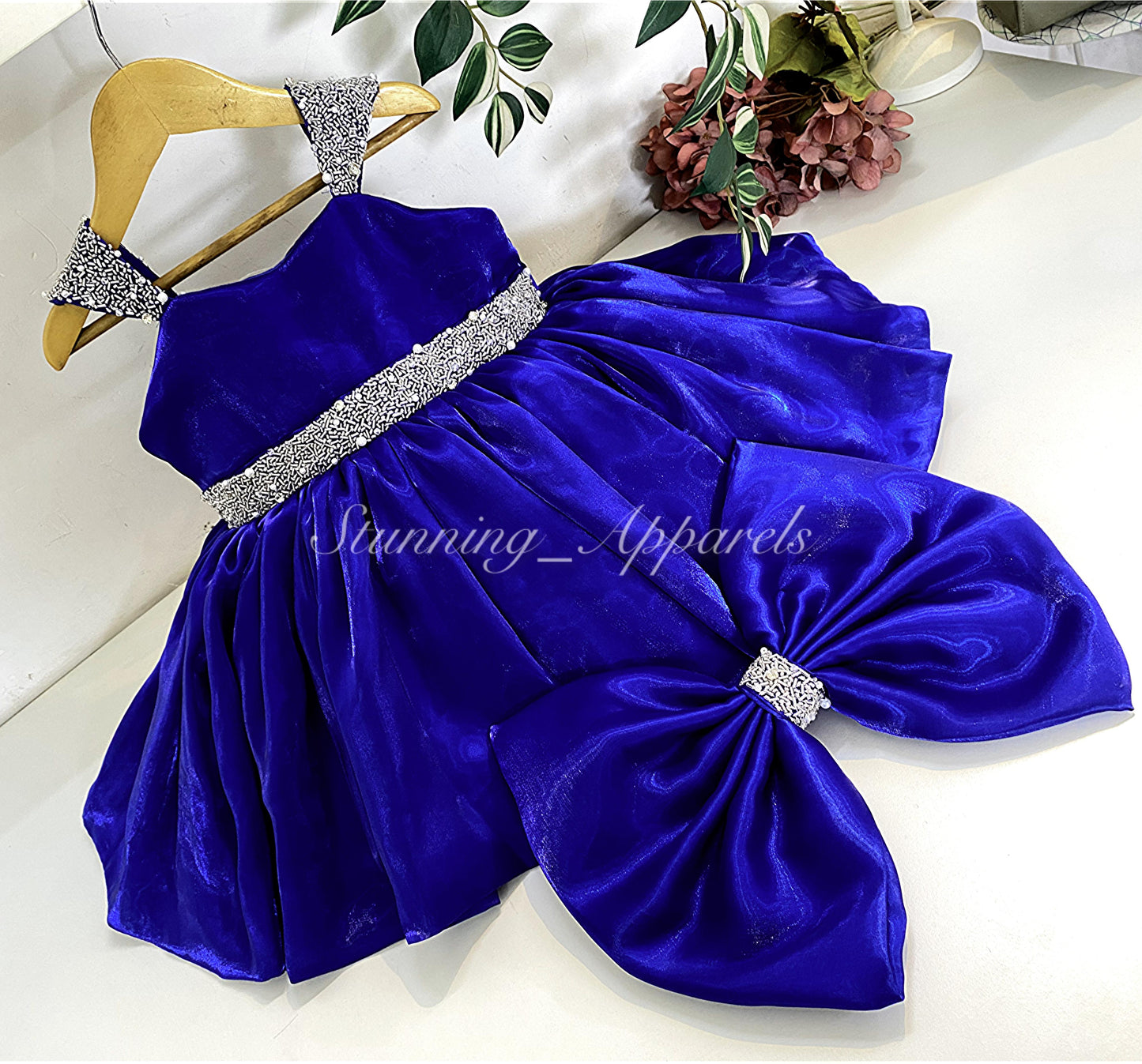 Designer Premium Hand Work Royal Blue Dress