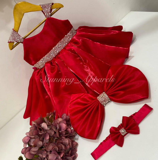 Designer Premium Hand Work Red Dress