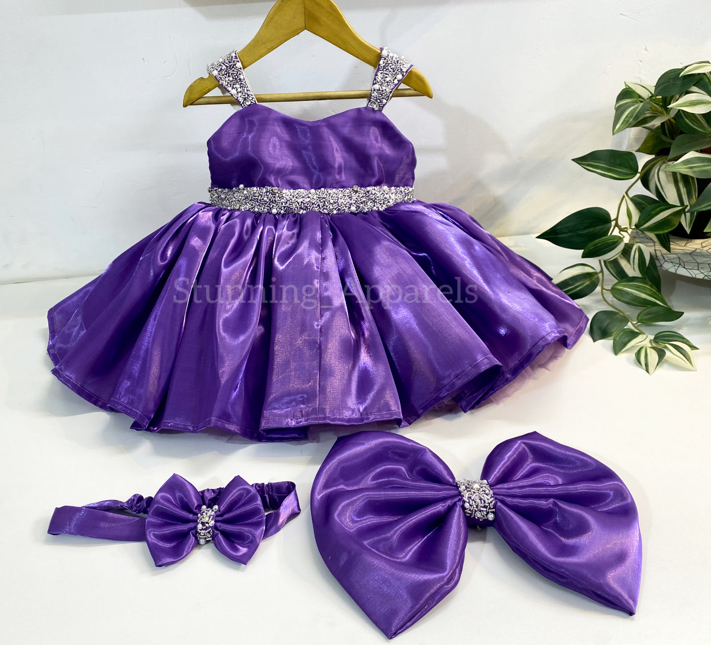Designer Premium Hand Work Lavender Dress