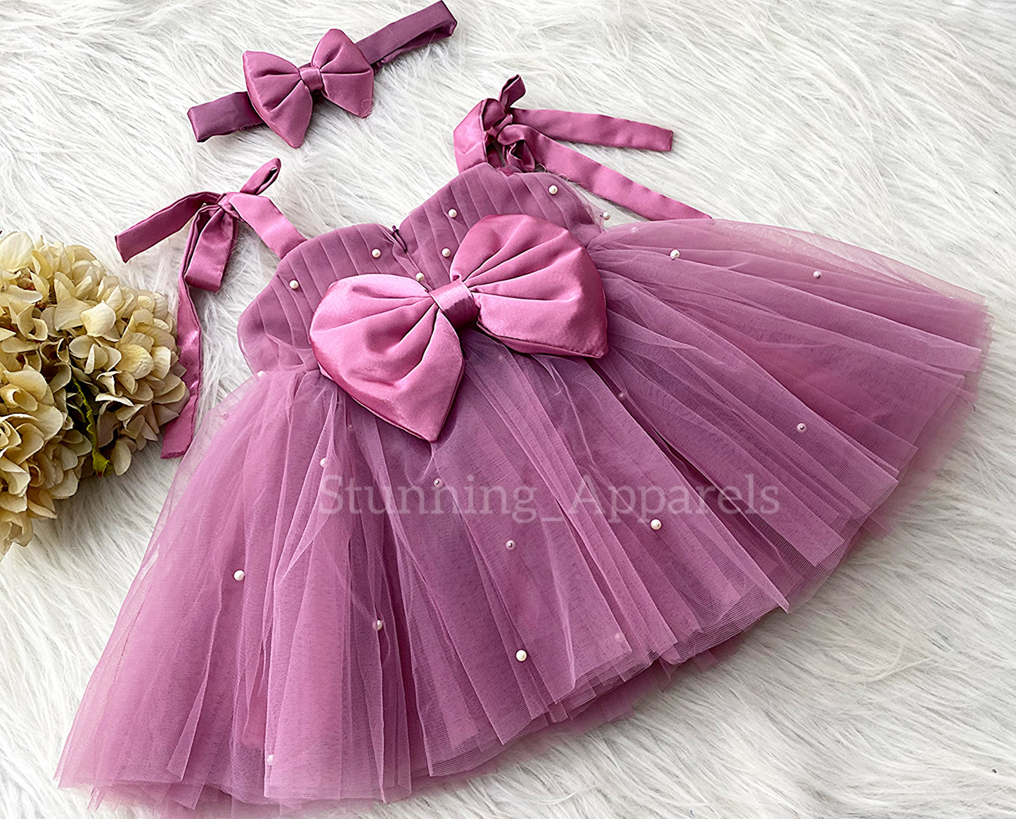 Strapped Knotted Dusty Pink Party Wear Dress