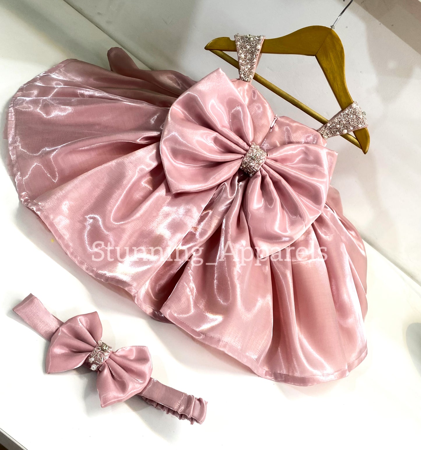 Designer Premium Hand Work Peach Dress