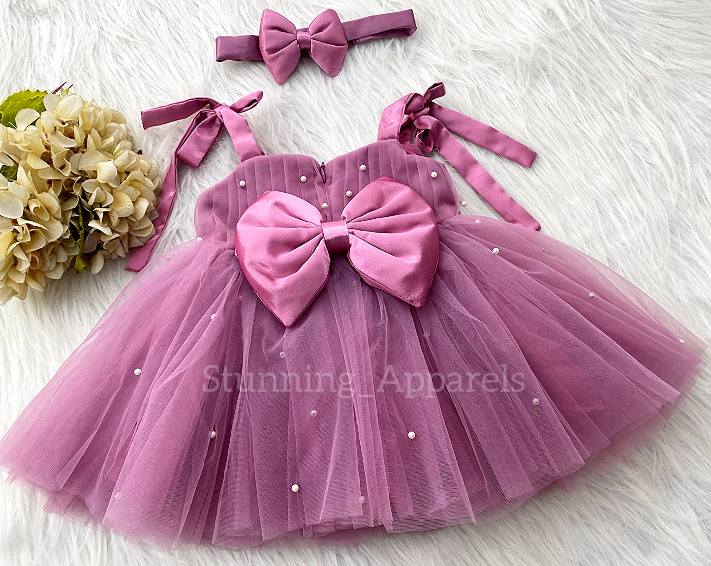 Strapped Knotted Dusty Pink Party Wear Dress