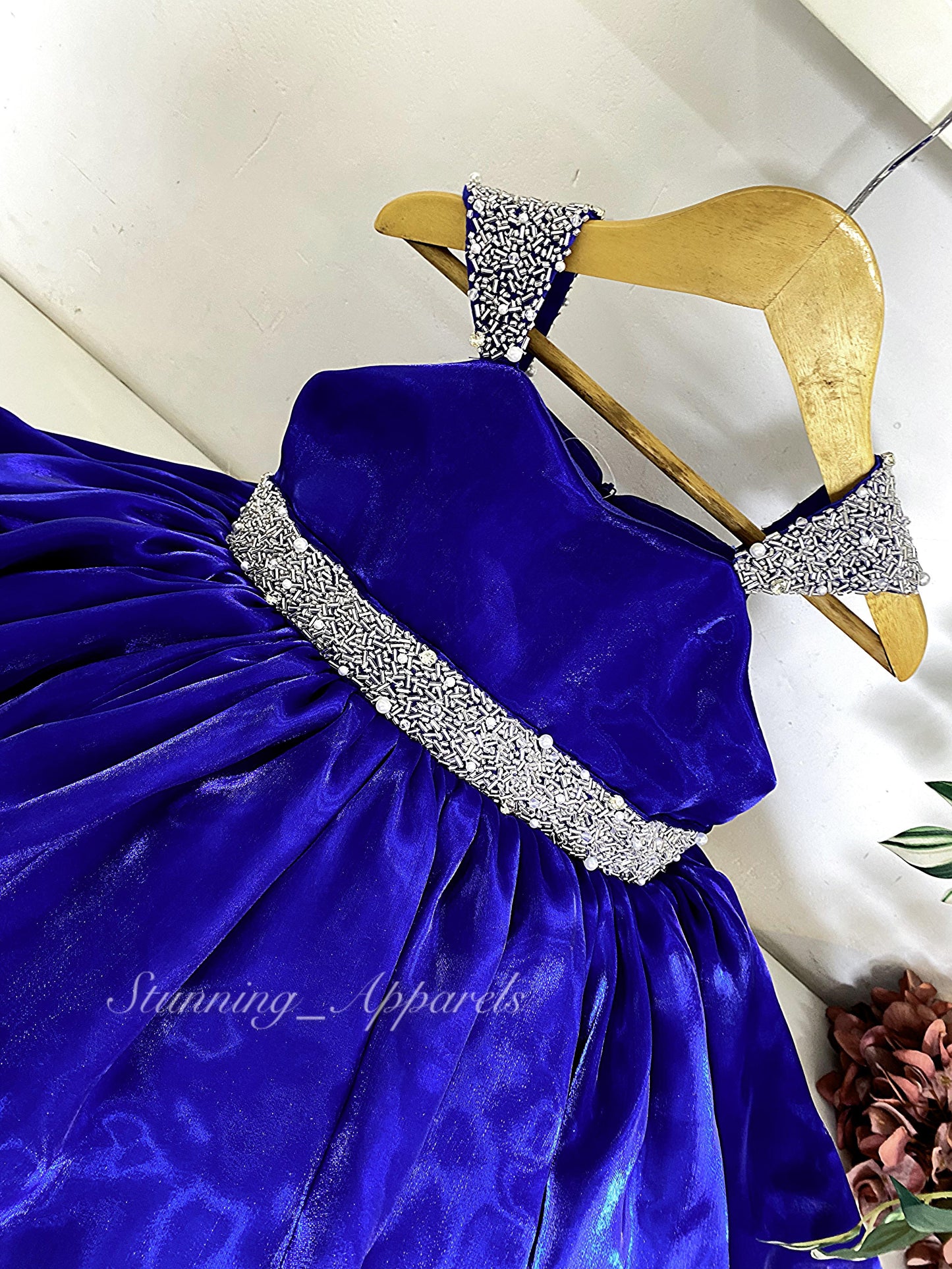 Designer Premium Hand Work Royal Blue Dress