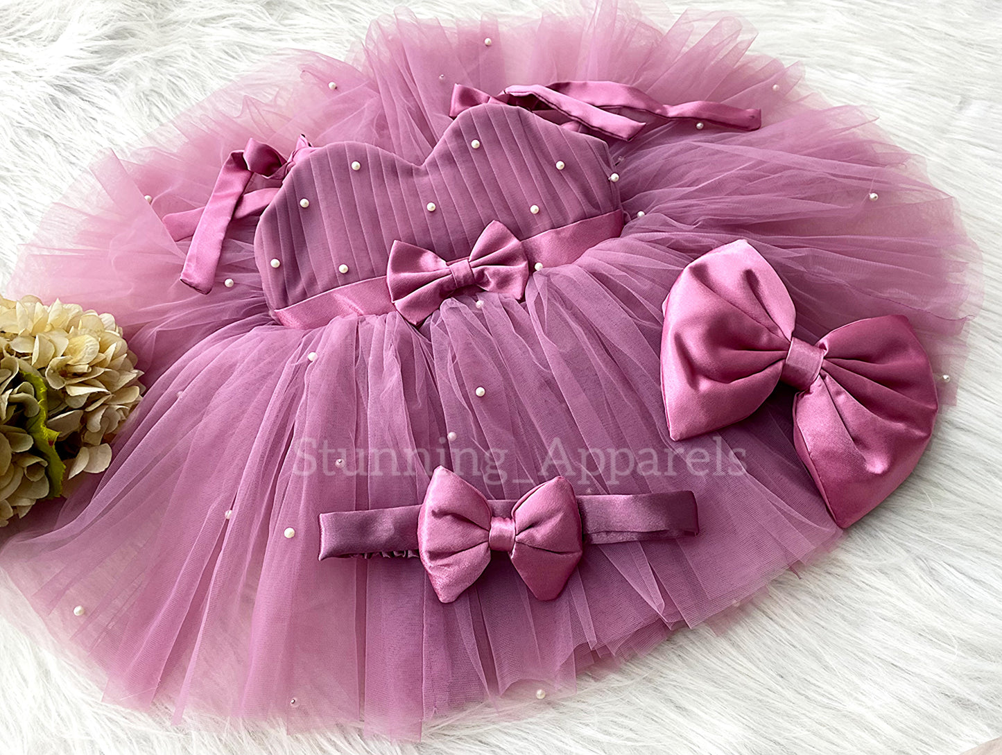 Strapped Knotted Dusty Pink Party Wear Dress