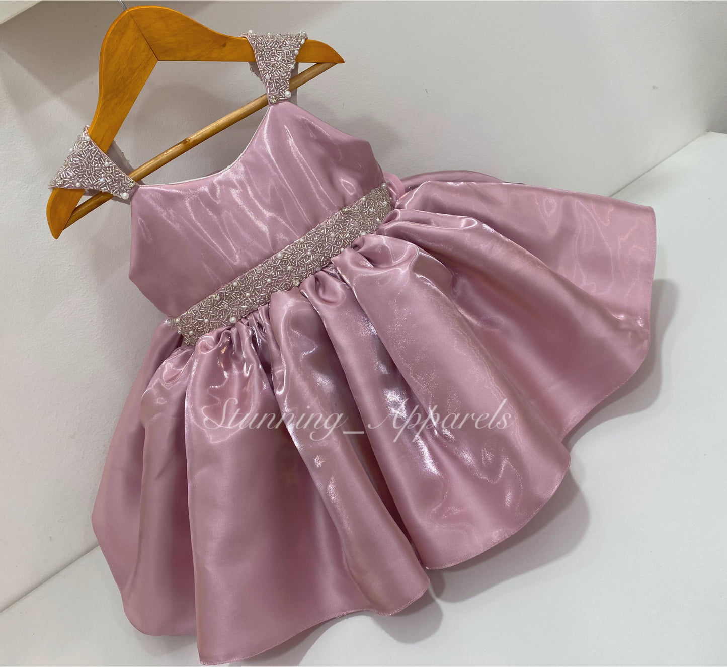 Designer Premium Hand Work Dark Peach Dress