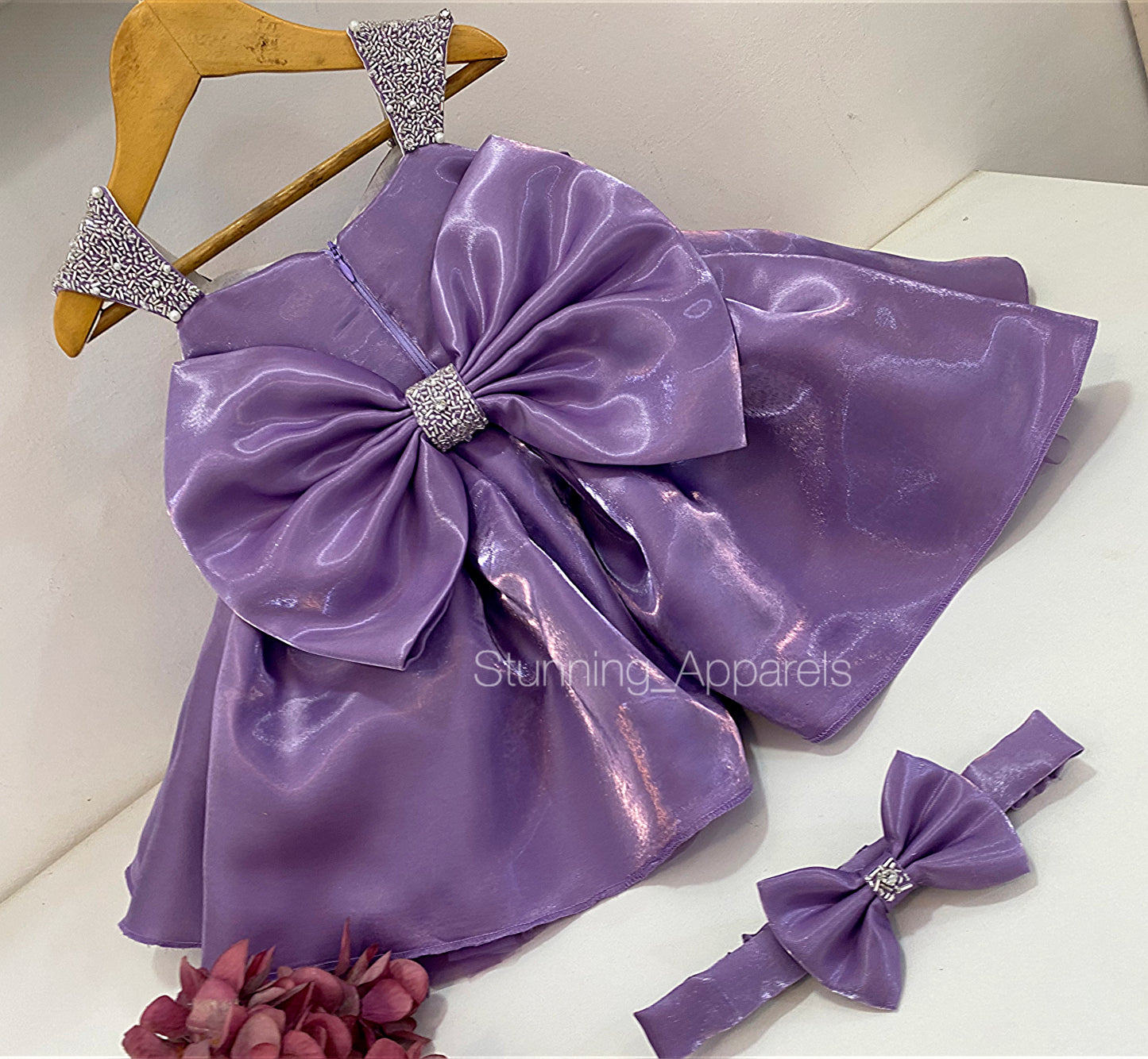 Designer Premium Hand Work Lavender Dress