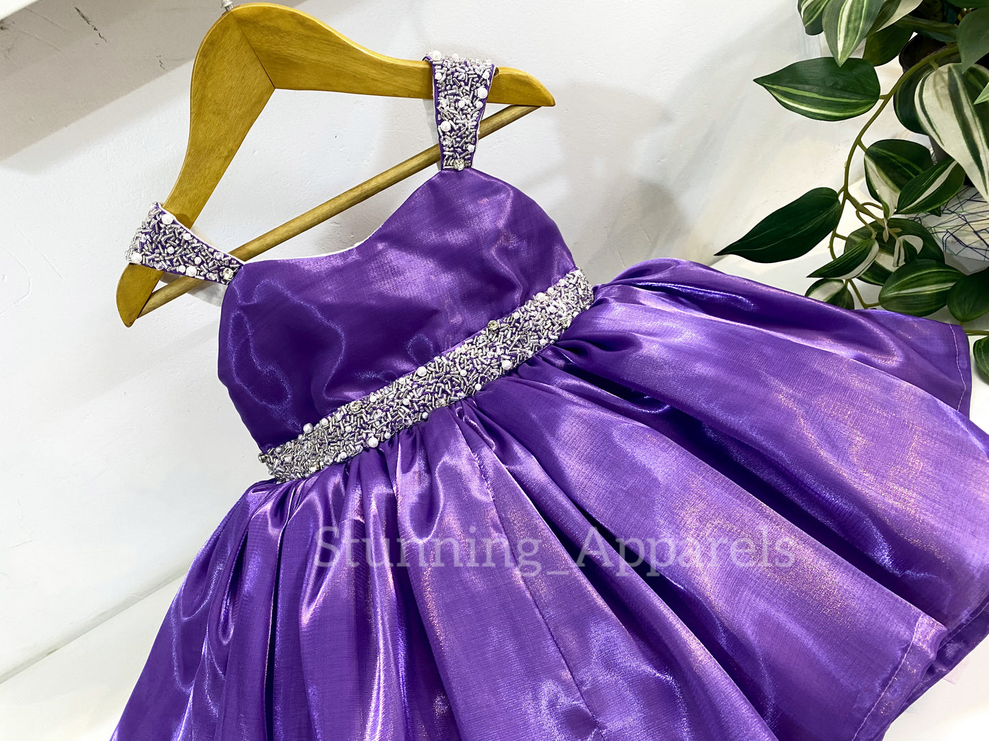 Designer Premium Hand Work Lavender Dress