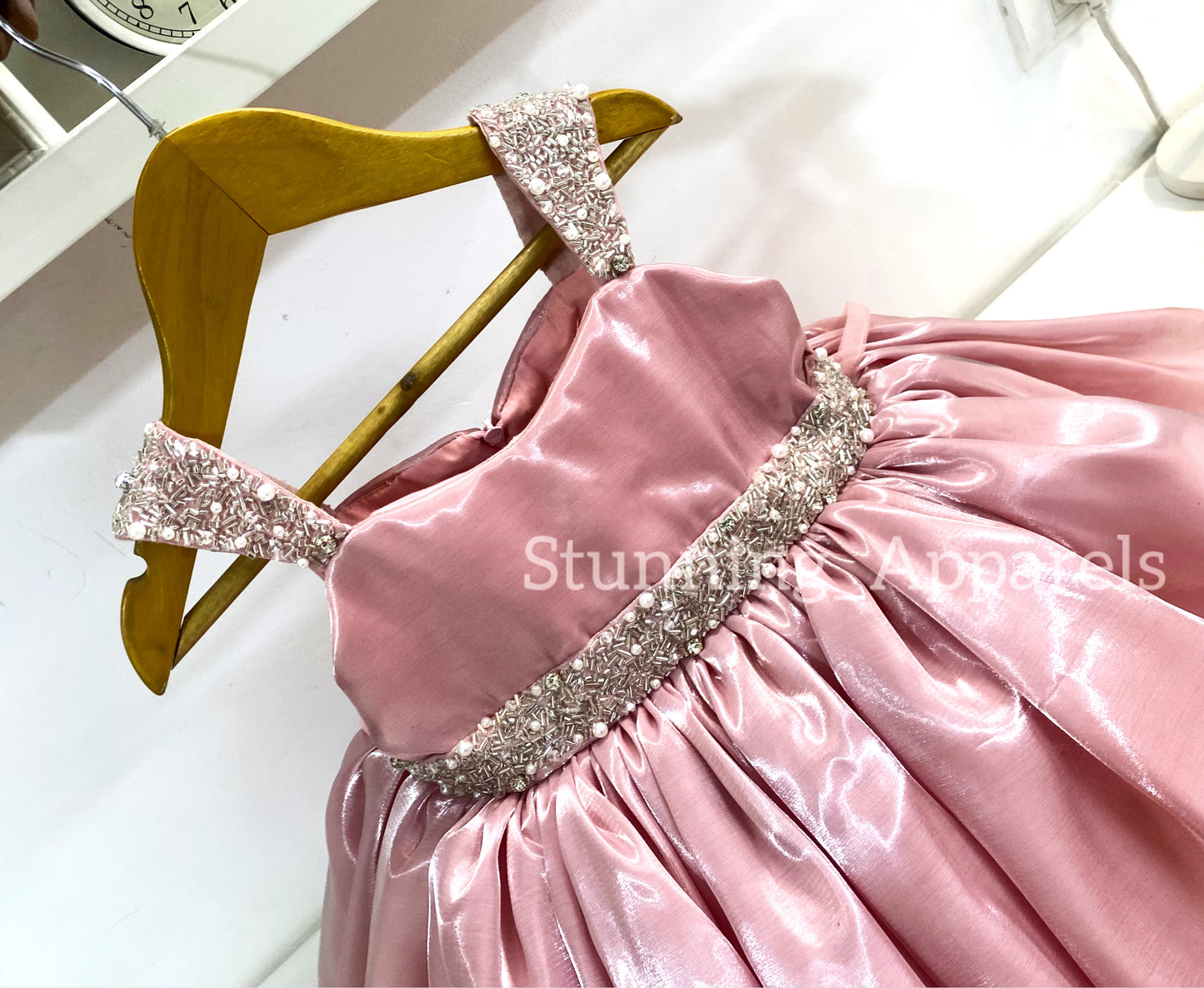 Designer Premium Hand Work Peach Dress